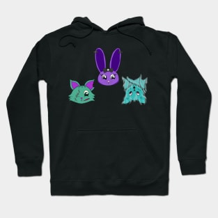 KreepyQute Cuties- 3 Spooky Animals in Pink Hoodie